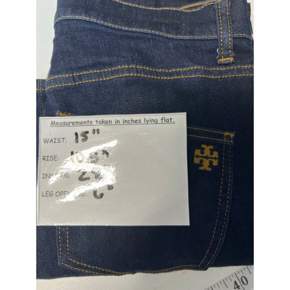 Tory Burch Straight Leg Jeans Dark Wash 27 - Picture 9 of 12